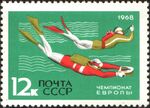 The Soviet Union 1968 CPA 3644 stamp (Scuba Diving European Underwater Orienteering Championship, Alushta, Crimea).jpg