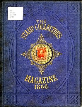 Обложка 4-го тома журнала за 1866 год с приложенной почтовой маркой Бразилии. Издатель имел обыкновение прикреплять почтовую марку к обложке переплетёных томов