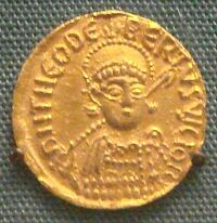 Монета с изображением Теодеберта I. Британский музей
