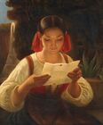Итальянская девушка, читающая письмо, 1848.