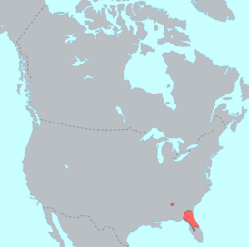 Распространение тимукуа до контакта с европейцами. Диалект таваса был географически изолирован в Алабаме