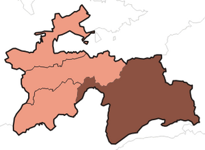 Горно-Бадахшанская автономная область на карте Таджикистана