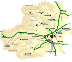 План метрополитенского города Турин