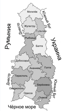 Губернаторство Транснистрия на карте