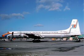 CL-44 авиакомпании Transporte Aéreo Rioplatense в аэропорту Базеля в октябре 1976 года, идентичный разбившемуся.