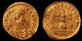 Монета императора Зенона, после 476