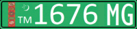 Turkmenistan military license plate.gif