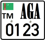 Turkmenistan motorcycle license plate.png