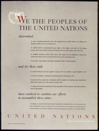 Преамбула Устава ООН на английском языке (плакат)