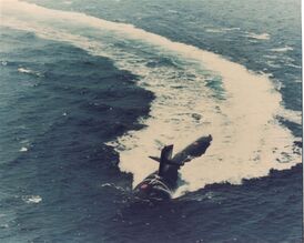 USS «Сэнд Лэнс» во время ходовых испытаний у берегов Новой Англии.