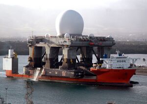 US Navy 060109-N-3019M-012 The heavy lift vessel MV Blue Marlin enters Pearl Harbor, Hawaii with the Sea Based X-Band Radar (SBX) aboard.jpg