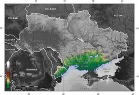 Причерноморская низменность отмечена цветом