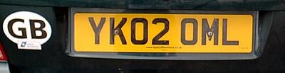 United Kingdom license plate GB YK02 OML.jpg