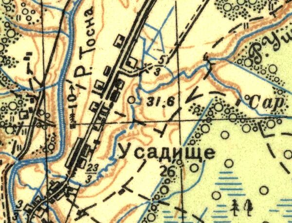 План деревни Усадище. 1939 год