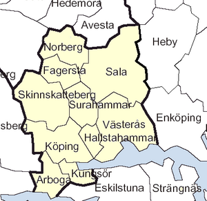 Лен Вестманланд на карте
