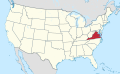 Виргиния на карте США
