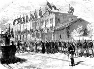 Приезд императора Александра II в Плоешты. Первые числа июня 1877. Гравюра, 1877