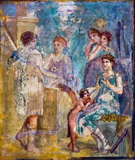 Wall painting - Artemis and Kallisto - Pompeii (VII 12 26) - Napoli MAN 111441.jpg