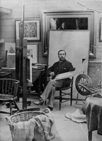 Уолтер Лэнгли в студии. 1880-е. Фотоальбом художников Ньюлинской школы
