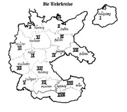 Дислокация военных округов нацистской Германии