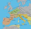 Германские королевства в Европе ок. 500 г. н. э.