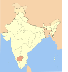 Династия Западных Гангов на карте Индии.