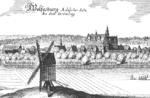 Гравюра области вокруг Вольфсбургского замка около 1654 года