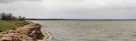 Вид на Егорлыцкий залив с берега Кинбурнского полуострова