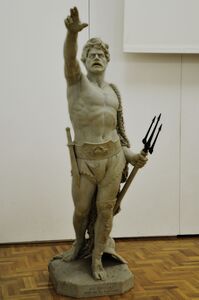 Гладиатор (вариант; мрамор, трезубец из металла), галерея Захента (англ.), Варшава.
