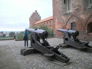 155-мм пушки, размещённые в замке