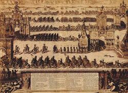 Торжественное вступление русских войск в Москву после Полтавской победы 21 декабря 1709 года, 1711 год.